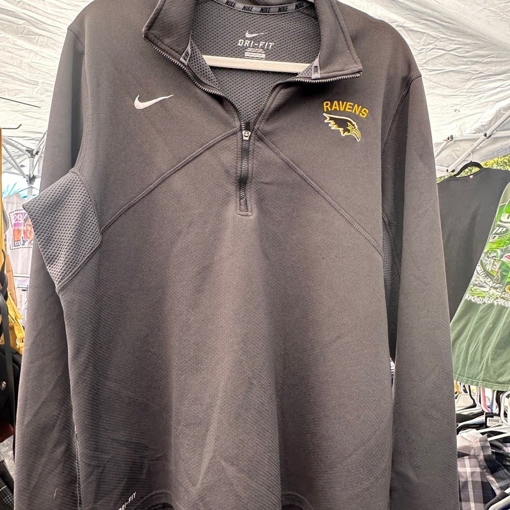 Nike Black Ravens Quarter-Zip Pullover